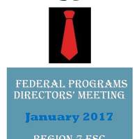 January 2017 Federal Programs Directors' Meeting