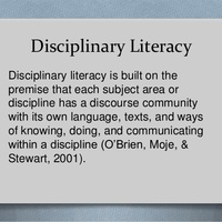 Disciplinary Literacy