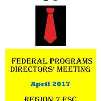 October 2016 Federal Programs Directors' Meeting