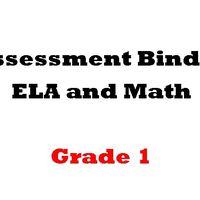 Grade 1  ELA  and Math Assessment Binder