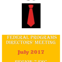 July 2017 Federal Programs Directors' Meeting