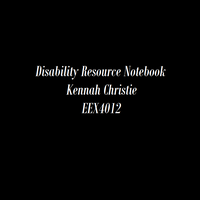 Disability Resource Notebook: Kennah Christie