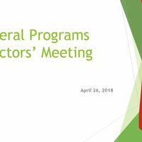 July 2018 Federal Programs Directors' Meeting
