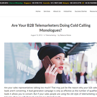 Are Your B2B Telemarketers Doing Cold Calling Monologues?
