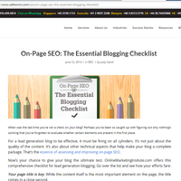 SEO: The Essential Blogging Checklist