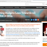 All Things Digital: 2014 Budget Plans for B2B Marketers