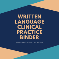 Written Language Clinical Practice Binder