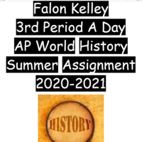 AP World History Summer Assignment 2020-2021