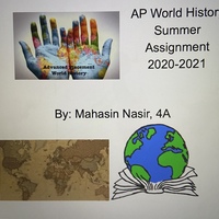 AP World History: Summer Assignment
