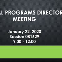 Federal Programs Directors' Meeting 1-22-20
