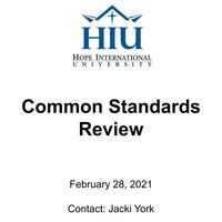 HIU Common Standards Report