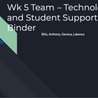 Technology and Student Supports Binder