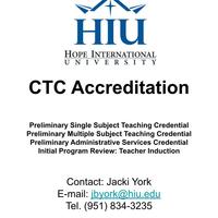 Hope International University Accreditation - archived