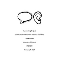 Culminating Project: Communication Disorders Resource ePortfolio