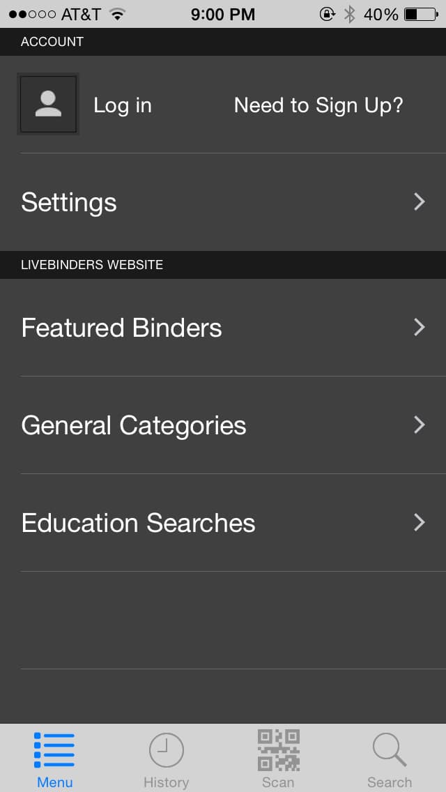 LiveBinders iPhone App upgrade version 1.2