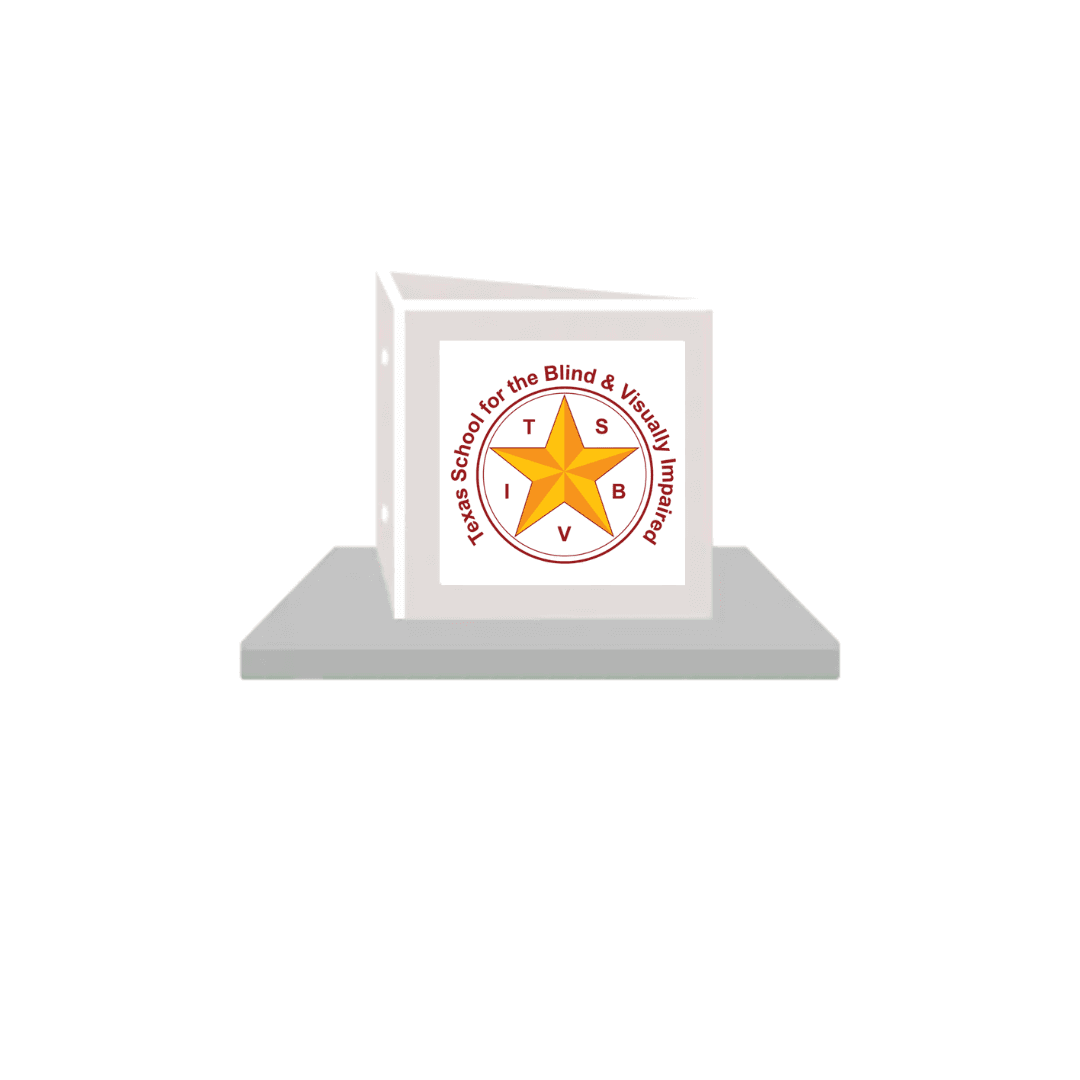 Illustration of binder on a shelf for Chris Tabb binders
