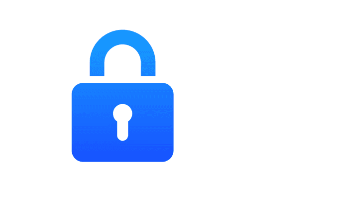 A blue padlock